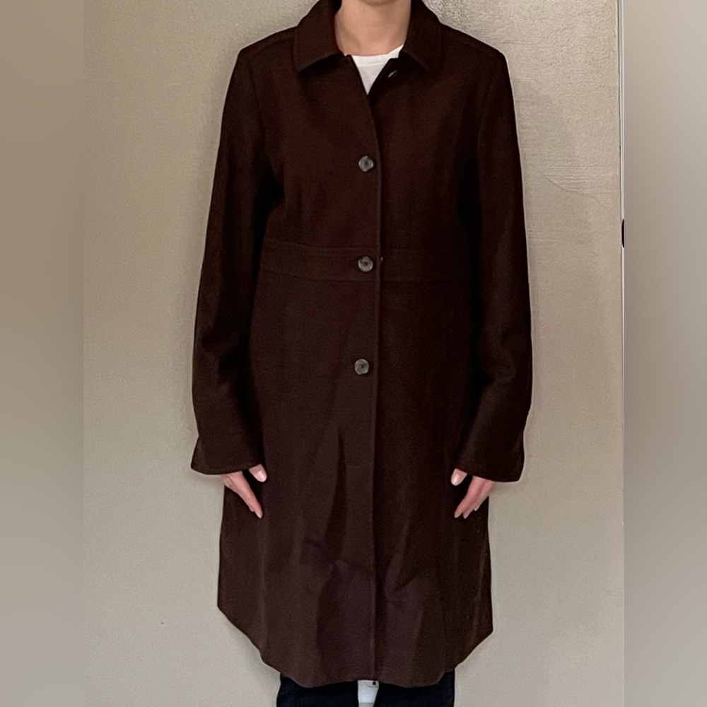 J Crew Chocolate Brown Peacoat